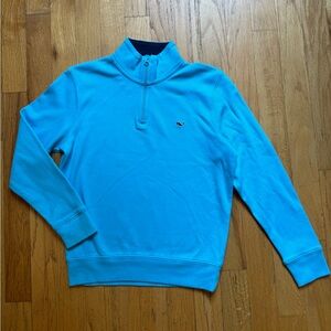 Vineyard Vines boys 7 turquoise 1/4 zip cotton sweatshirt, great condition